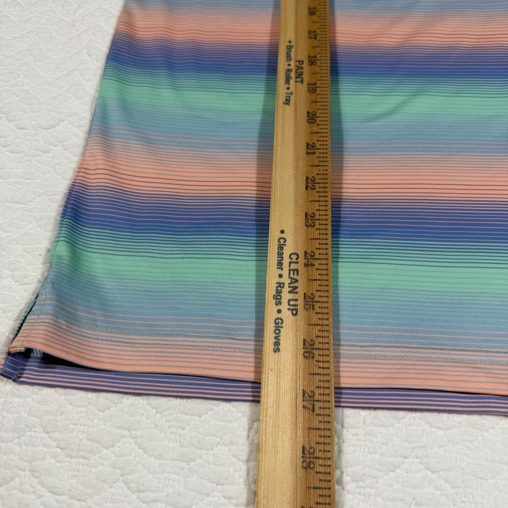 Chubbies Polo Shirt Youth YXL Multi Color Sunset Stripe Performance Stretch EUC - Picture 8 of 9